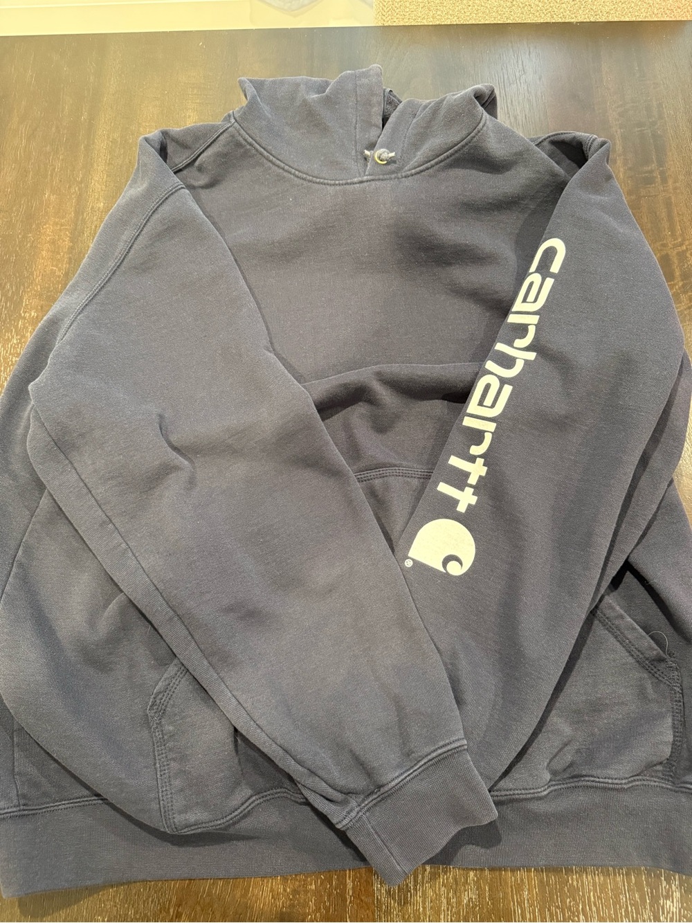 Carhartt Navy Crewneck Sweatshirt with Sleeve Logo